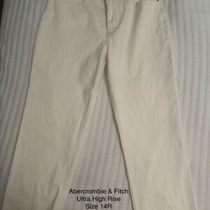 Abercrombie & Fitch Women's Cream Ultra High Rise Jeans